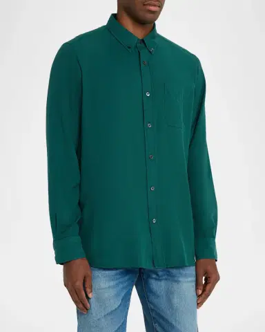 Tom Ford Men's Cotton and Cashmere Pocket Sport Shirt | Thumbnail 4