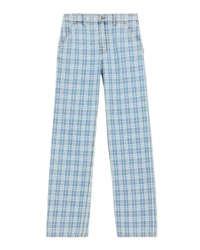 Burberry Drusilla Check Denim Straight-Leg Jeans