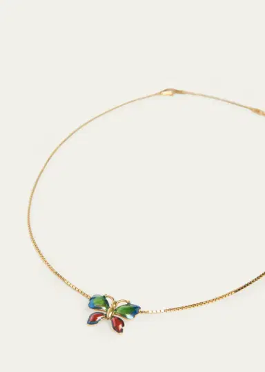 Valentino Garavani Enamel Butterfly Necklace | Thumbnail 2 Valentino Garavani Enamel Butterfly Necklace | Thumbnail 2