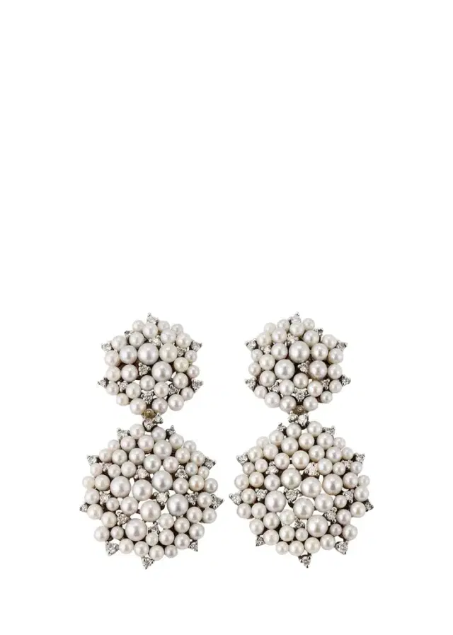 Paul Morelli Lagrange 18K Pearl & Diamond Small Double-Dangle Earrings
