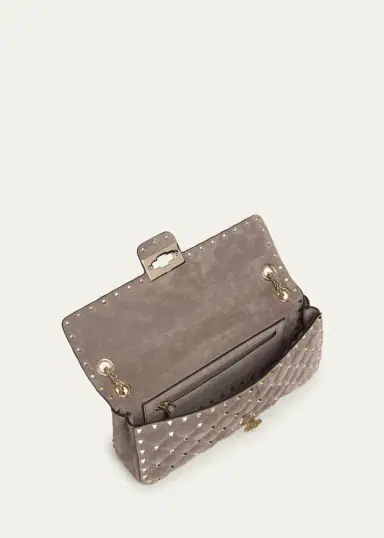 Valentino Garavani Quilted Rockstud Suede Shoulder Bag | Thumbnail 4