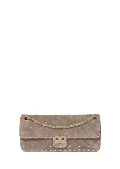 Valentino Garavani Quilted Rockstud Suede Shoulder Bag | Thumbnail 1