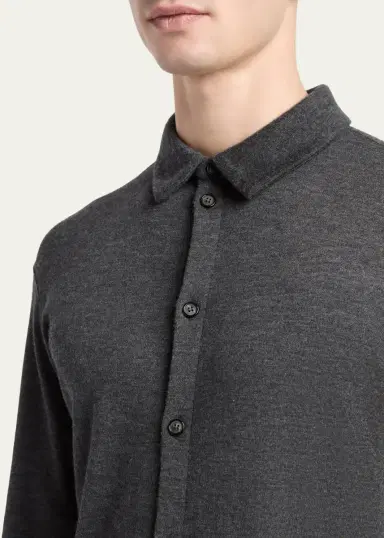 Giorgio Armani Men's Cashmere Button-Down Shirt | Thumbnail 5