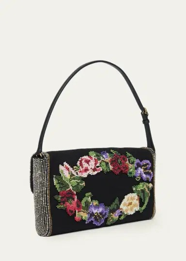 Valentino Garavani Floral Beaded Shoulder Bag | Thumbnail 3