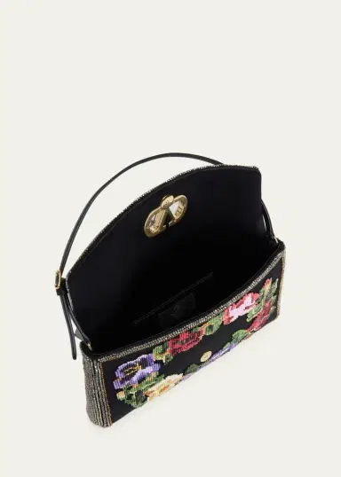 Valentino Garavani Floral Beaded Shoulder Bag | Thumbnail 4