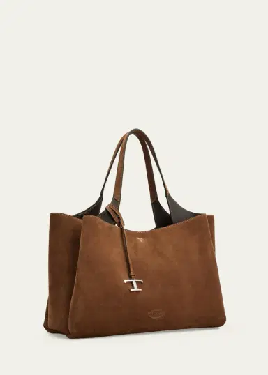 Tod's Medium Logo Suede Tote Bag | Thumbnail 2