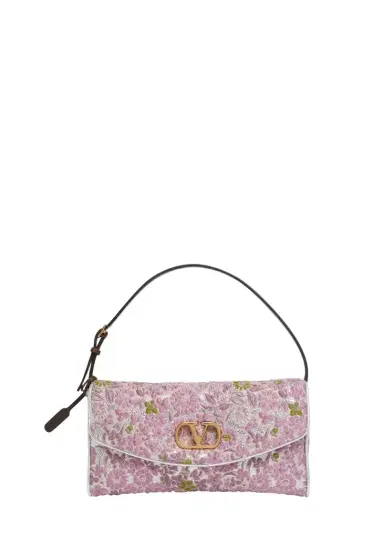 Valentino Garavani Devain Metallic Floral Jacquard Top-Handle Bag | Thumbnail 1