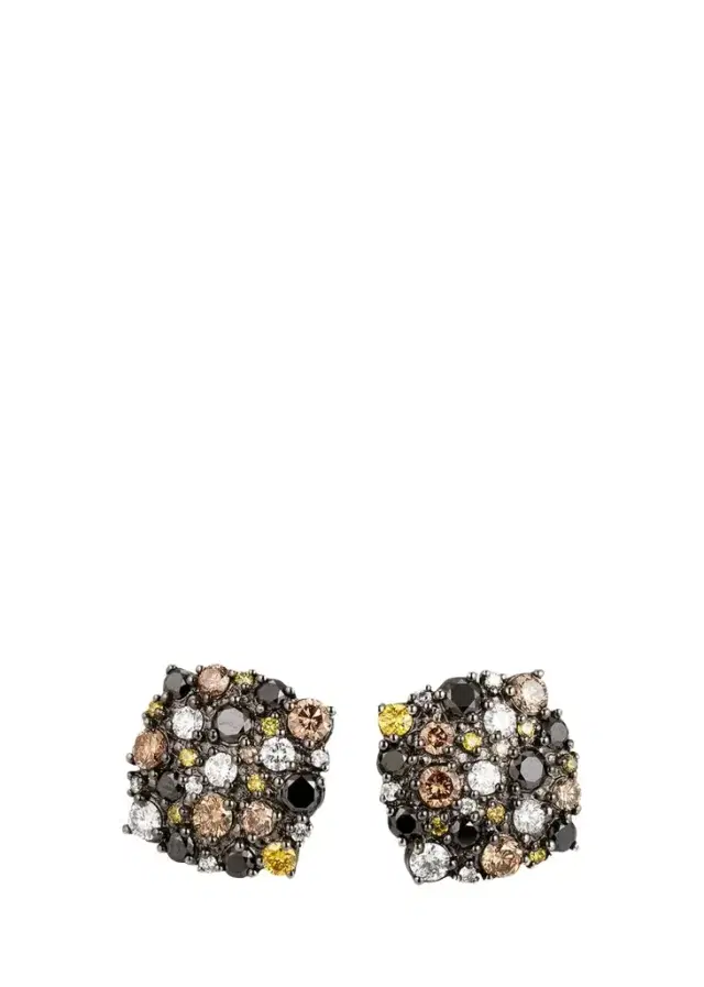 Paul Morelli Black Gold Confetti Mixed-Diamond Stud Earrings