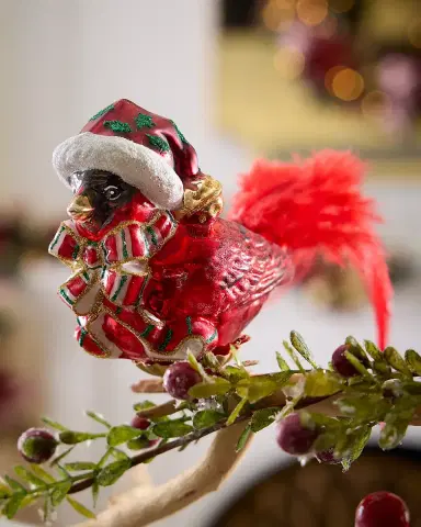 Exclusive Cardinal in Nest Christmas Ornament | Thumbnail 1