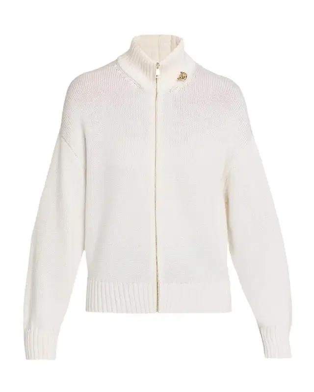 Fabiana Filippi Zip-Front Wool Knit Turtleneck Jacket