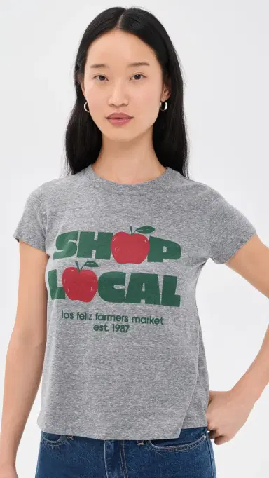 Sunny Somewhere Shop Local Femme Crew Tee Heather Grey S | Thumbnail 2 Sunny Somewhere Shop Local Femme Crew Tee Heather Grey S | Thumbnail 2