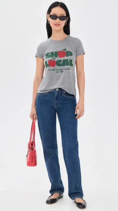 Sunny Somewhere Shop Local Femme Crew Tee Heather Grey S | Thumbnail 5 Sunny Somewhere Shop Local Femme Crew Tee Heather Grey S | Thumbnail 5