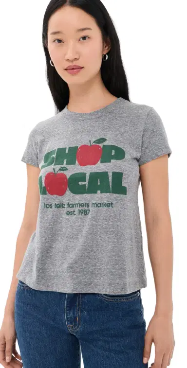 Sunny Somewhere Shop Local Femme Crew Tee Heather Grey S | Thumbnail 1 Sunny Somewhere Shop Local Femme Crew Tee Heather Grey S | Thumbnail 1