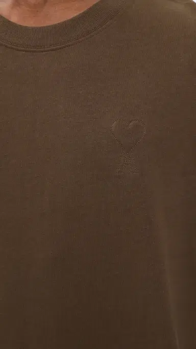 AMI Embossed Big Ami De Coeur Quota T-Shirt ARRON CHOCOLAT | Thumbnail 6