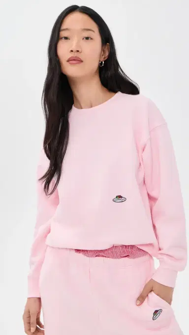 Hommegirls x Fruit of The Loom Crew Neck Sweatshirt Baby Pink | Thumbnail 2