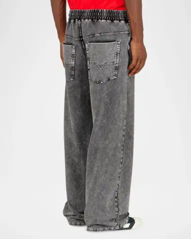 Diesel Men's TR-p-stuk Stretch Denim-Effect Sweatpants | Thumbnail 3 Diesel Men's TR-p-stuk Stretch Denim-Effect Sweatpants | Thumbnail 3