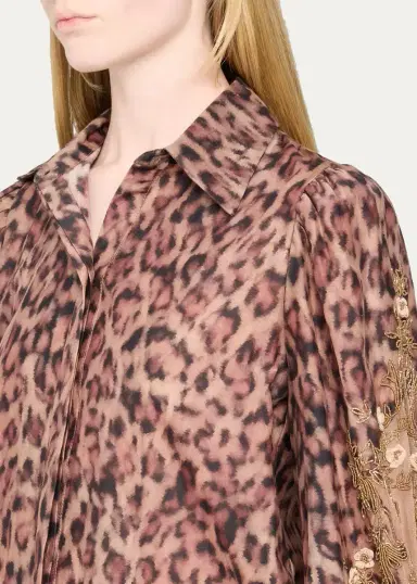 Kobi Halperin Lizzie Beaded Animal-Print Blouse | Thumbnail 5 Kobi Halperin Lizzie Beaded Animal-Print Blouse | Thumbnail 5