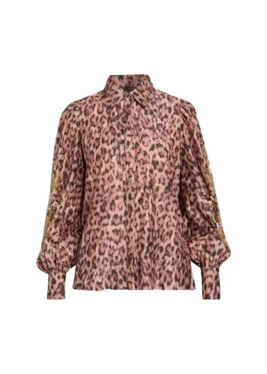Kobi Halperin Lizzie Beaded Animal-Print Blouse | Thumbnail 1 Kobi Halperin Lizzie Beaded Animal-Print Blouse | Thumbnail 1