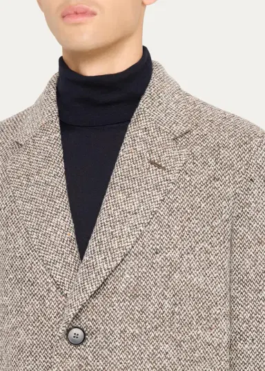 Zegna Men's Oasi Cashmere Melange Overcoat | Thumbnail 5