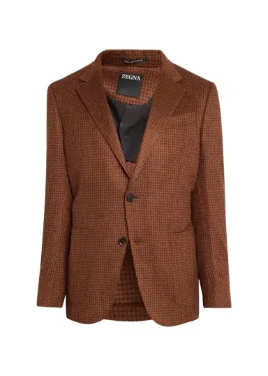 Zegna Men's Cashmere-Silk Houndstooth Single-Breasted Sport Coat | Thumbnail 1
