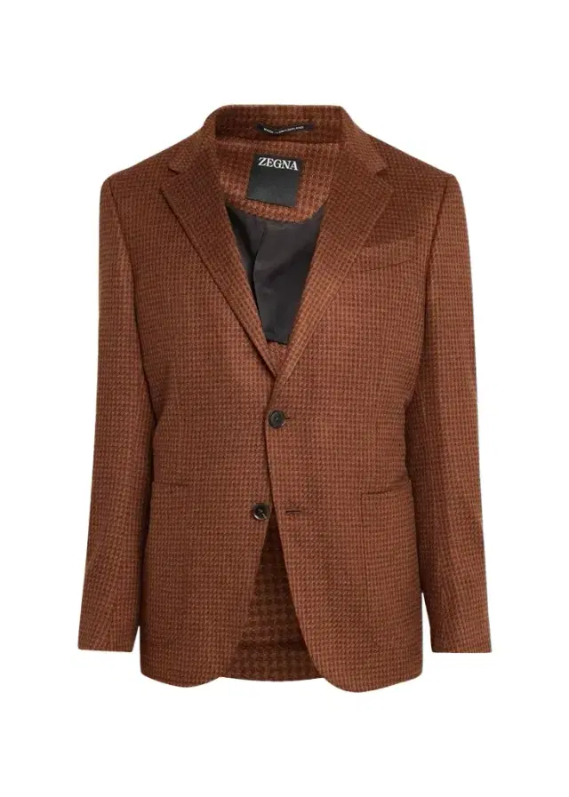 Zegna Men's Cashmere-Silk Houndstooth Single-Breasted Sport Coat