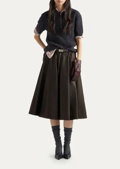 Prada Belted A-Line Skirt | Thumbnail 2