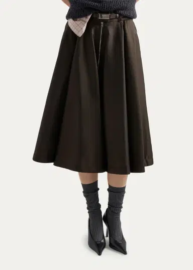 Prada Belted A-Line Skirt | Thumbnail 4