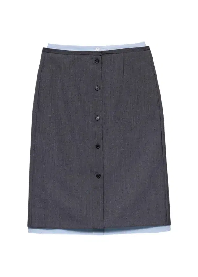 Prada Layered Button-Front Tailored Skirt