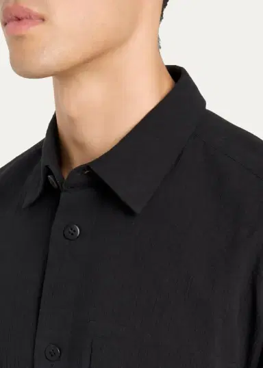 IM MEN Men's Textured Cotton Drip Degrade Button-Down Shirt | Thumbnail 5