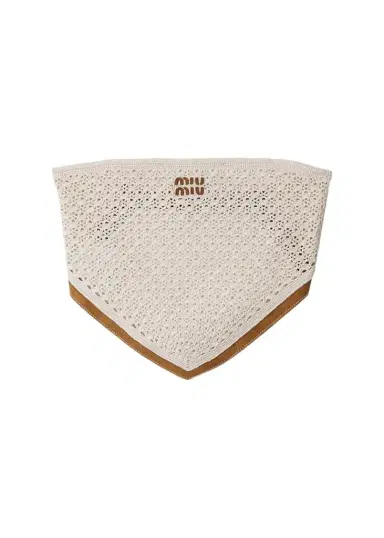 Miu Miu Strapless Crochet Knit Bandana Top | Thumbnail 1