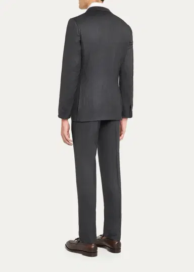 Zegna Men's Wool Micro-Chevron Two-Piece Suit | Thumbnail 3