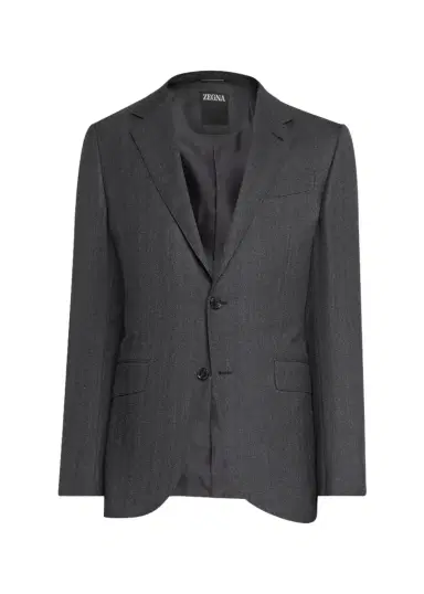 Zegna Men's Wool Micro-Chevron Two-Piece Suit | Thumbnail 1