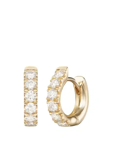 Melissa Kaye Clara Small Diamond Huggie Hoop Earrings | Thumbnail 2