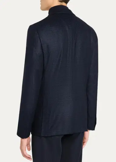 Zegna Men's Oasi Cashmere-Blend Plaid Single-Breasted Sport Coat | Thumbnail 3