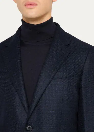 Zegna Men's Oasi Cashmere-Blend Plaid Single-Breasted Sport Coat | Thumbnail 5