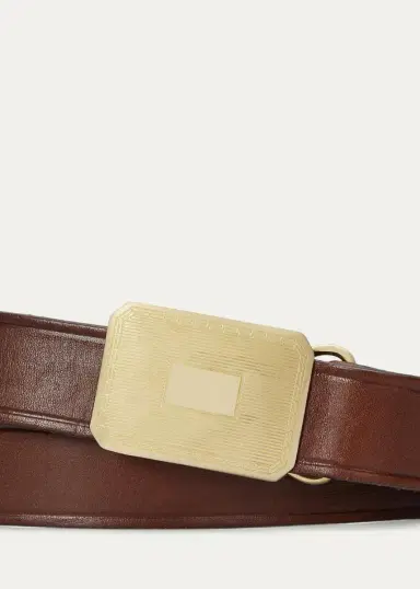 Polo Ralph Lauren Men's Engine Turned-Buckle Leather Belt | Thumbnail 2