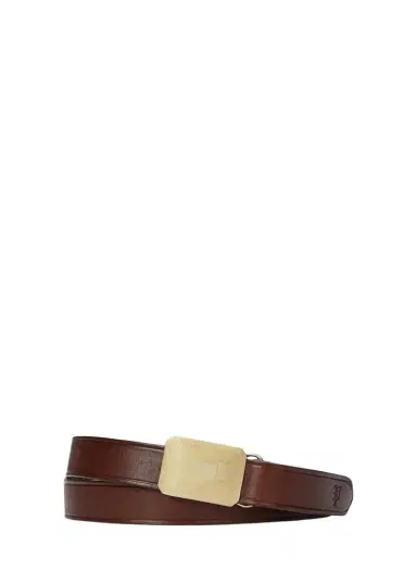 Polo Ralph Lauren Men's Engine Turned-Buckle Leather Belt | Thumbnail 1