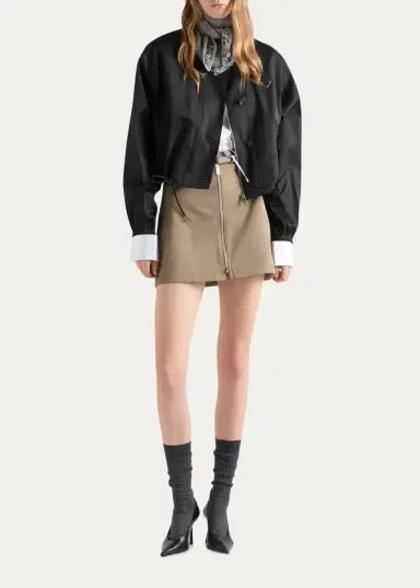 Prada Logo Drawstring-Hem Jacket | Thumbnail 2 Prada Logo Drawstring-Hem Jacket | Thumbnail 2
