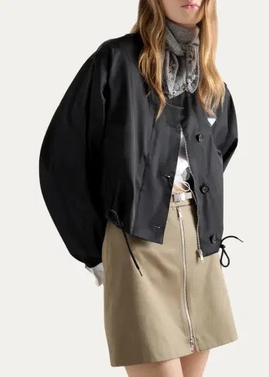 Prada Logo Drawstring-Hem Jacket | Thumbnail 4 Prada Logo Drawstring-Hem Jacket | Thumbnail 4