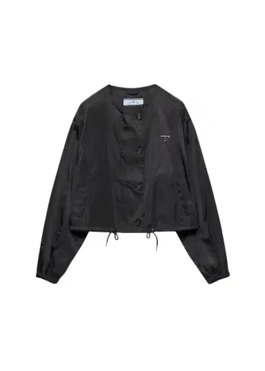 Prada Logo Drawstring-Hem Jacket | Thumbnail 1 Prada Logo Drawstring-Hem Jacket | Thumbnail 1