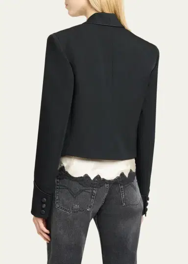 Isabel Marant Pialena Satin Trim SIngle-Breasted Tailored Jacket | Thumbnail 3