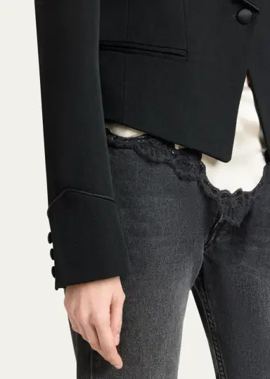 Isabel Marant Pialena Satin Trim SIngle-Breasted Tailored Jacket | Thumbnail 5