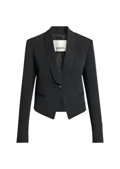 Isabel Marant Pialena Satin Trim SIngle-Breasted Tailored Jacket | Thumbnail 1