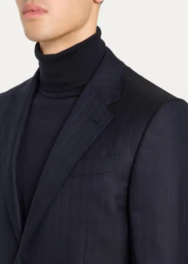 Zegna Men's Wool Fine Stripe Single-Breasted Sport Coat | Thumbnail 5