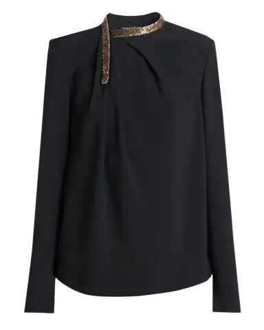 Tom Ford Asymmetric Golden Collar Top | Thumbnail 1