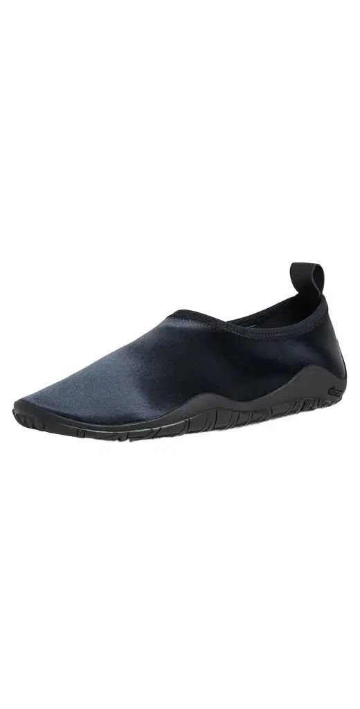 Jil Sander Elbe Satin Slip On Flats Ink