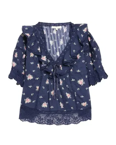 LoveShackFancy Romilly Floral Cotton Blouse | Thumbnail 1