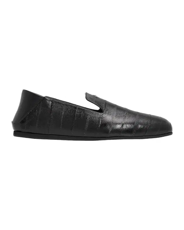 Giuseppe Zanotti Men's Collapsible-Heel Textured Leather Loafers