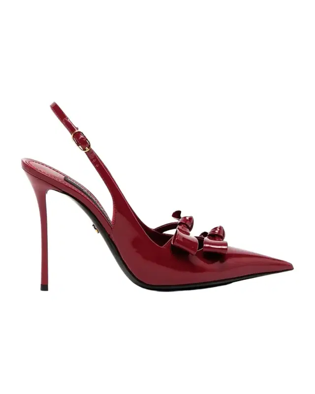 Dolce & Gabbana Patent Leather Bow Slingback Pumps