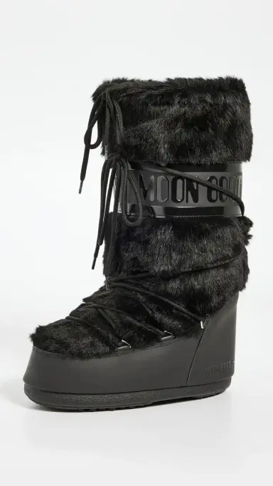 Moon Boot Icon Faux Fur Boots Black | Thumbnail 2
